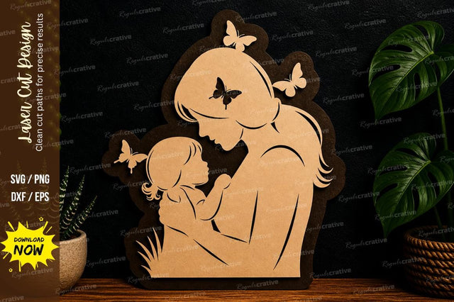 Mother Child Love Design laser cut svg File SVG Regulrcrative 