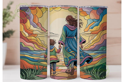 Mother & Child Stained Glass Tumbler Sublimation PixelChick 