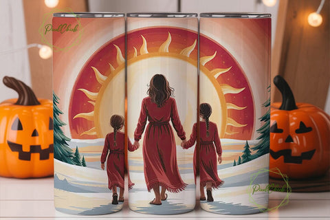 Mother & Daughters Tumbler Wrap Sublimation PixelChick 