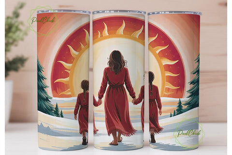Mother & Daughters Tumbler Wrap Sublimation PixelChick 