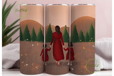 Mother & Daughters Tumbler Wrap Sublimation PixelChick 