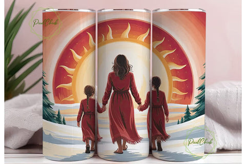 Mother & Daughters Tumbler Wrap Sublimation PixelChick 