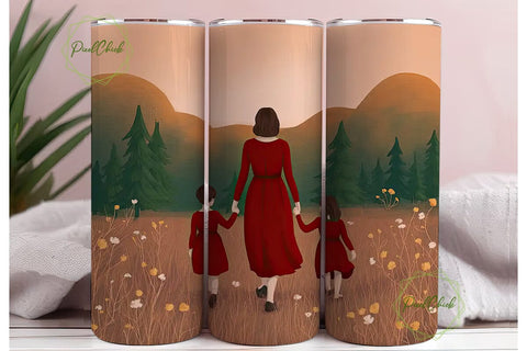 Mother & Daughters Tumbler Wrap Sublimation PixelChick 
