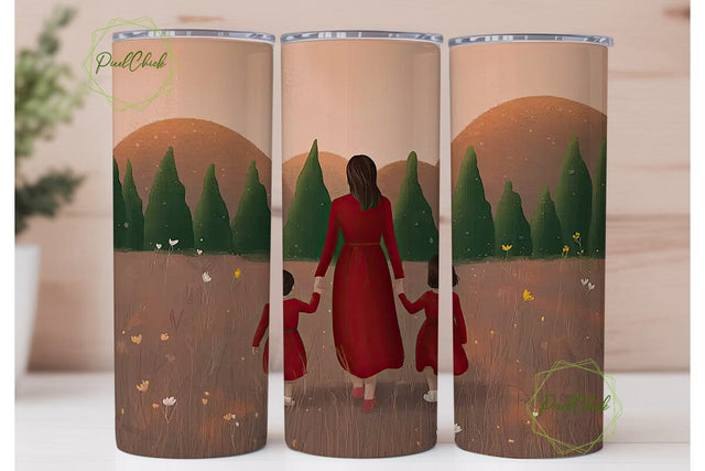 Mother & Daughters Tumbler Wrap Sublimation PixelChick 