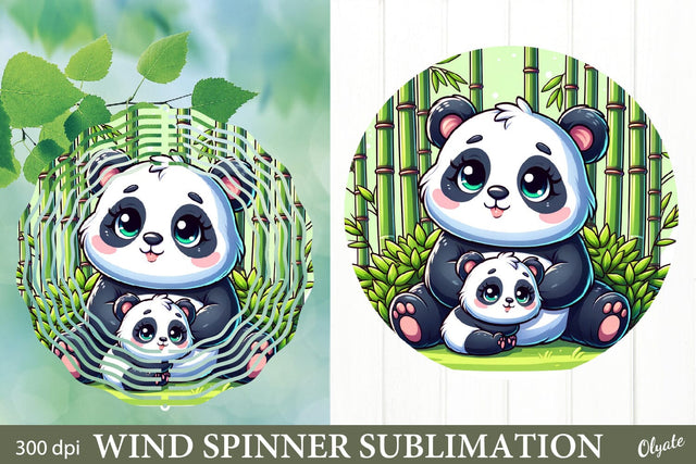 Mother Day Wind Spinner Sublimation PNG. Cute Animal PNG Sublimation Olga Terlyanskaya 