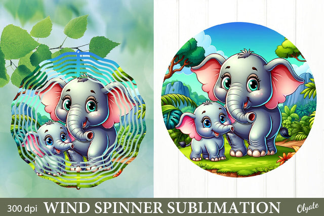 Mother Day Wind Spinner Sublimation PNG. Cute Mom and Baby PNG Sublimation Olga Terlyanskaya 