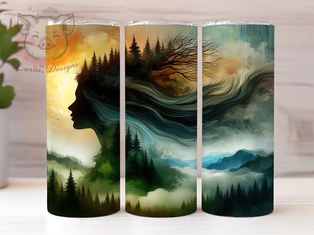 Mother Earth 20oz Spiritual Tumbler, Nature Tumbler Wrap, Earth Goddess Tumbler, 20oz Tumbler Design, Sublimation Tumbler Wrap, Spiritual Tumbler Wrap, Boho Earth Tumbler Sublimation Lara' s Designs 