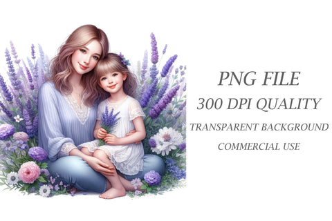 Mother Holding Baby Flower Clipart Sublimation Rupkotha 