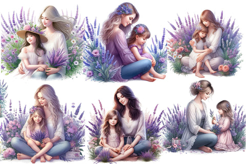 Mother Holding Baby Flower Clipart Sublimation Rupkotha 