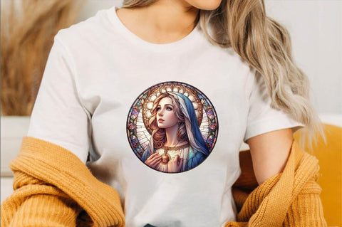 Mother Mary Stained Glass Sublimation SVGArt 