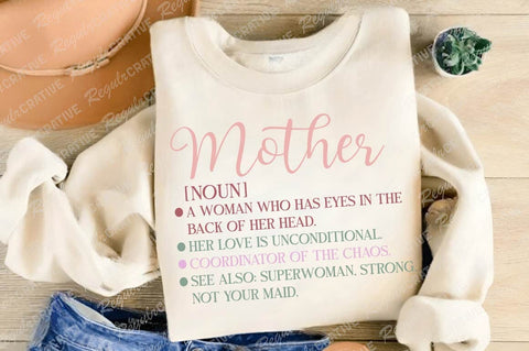 Mother Noun A Woman Who Has SVG Design SVG Regulrcrative 