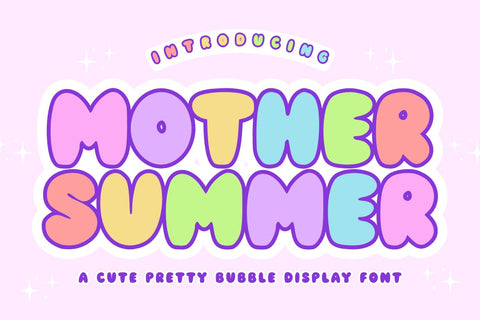 Mother Summer - Cute Pretty Bubble Font Font Masyafi Studio 