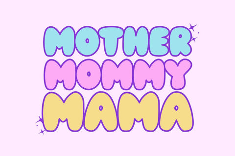 Mother Summer - Cute Pretty Bubble Font Font Masyafi Studio 