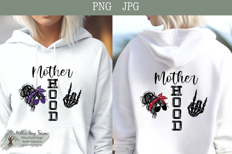 Motherhood Messy Bun Mama PNG/JPG Red and Purple Design Sublimation Willow Paige Farms 