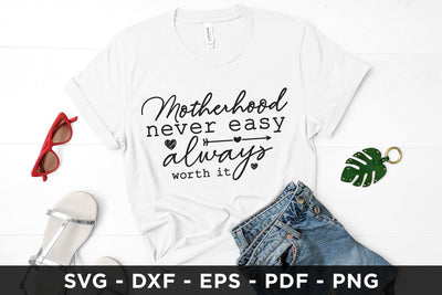Motherhood Never Easy Always Worth It, Mothers Day SVG SVG CraftLabSVG 