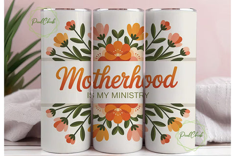 Motherhood Tumbler Wrap PNG Sublimation PixelChick 
