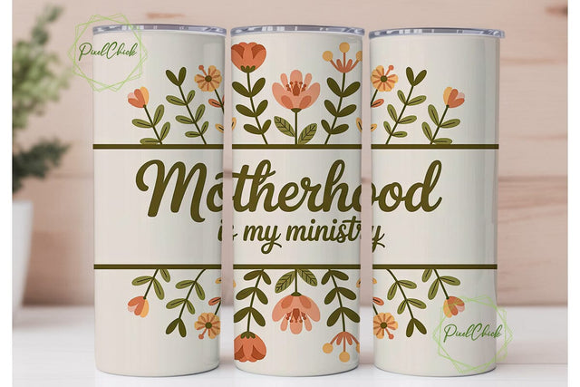 Motherhood Tumbler Wrap PNG Sublimation PixelChick 