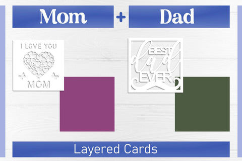 Mothers and Fathers day card set, 3d layered papercut greeting card 3D Paper AnastasiyaArtDesign 