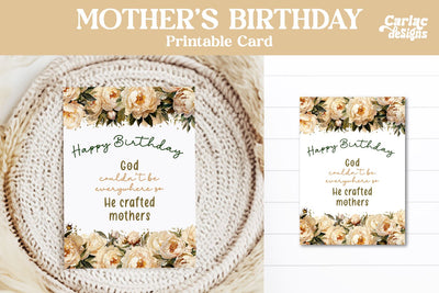 Mother's Birthday Printable Card Sublimation Carla C Designs 