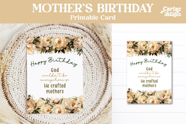 Mother's Birthday Printable Card Sublimation Carla C Designs 