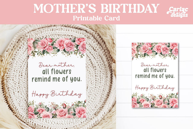 Mother's Birthday Printable Card Sublimation Carla C Designs 