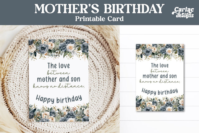 Mother's Birthday Printable Card Sublimation Carla C Designs 