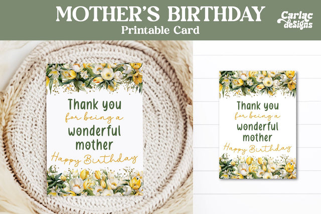 Mother's Birthday Printable Card Sublimation Carla C Designs 