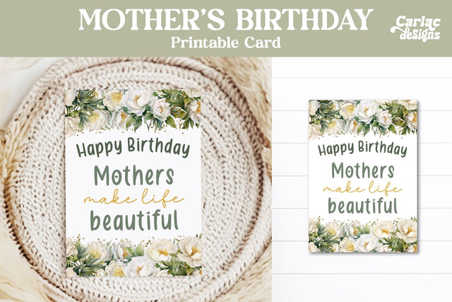 Mother's Birthday Printable Card Sublimation Carla C Designs 