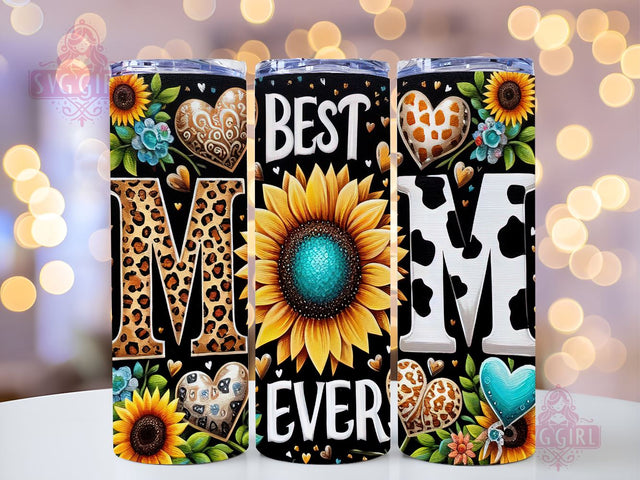 Mother's Day 20oz Tumbler Wrap Sublimation Design, Straight Tapered Tumbler Wrap, Best Mom Ever Tumbler Png, Instant Digital Download Sublimation SvggirlplusArt 