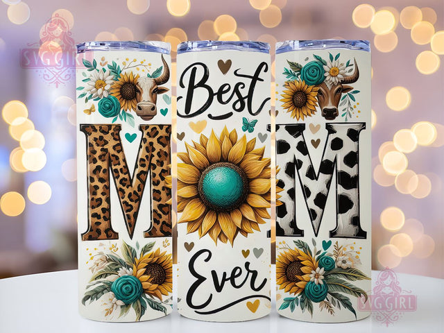 Mother's Day 20oz Tumbler Wrap Sublimation Design, Straight Tapered Tumbler Wrap, Best Mom Ever Tumbler Png, Instant Digital Download Sublimation SvggirlplusArt 