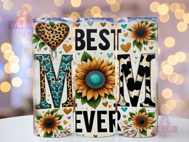 Mother's Day 20oz Tumbler Wrap Sublimation Design, Straight Tapered Tumbler Wrap, Best Mom Ever Tumbler Png, Instant Digital Download Sublimation SvggirlplusArt 