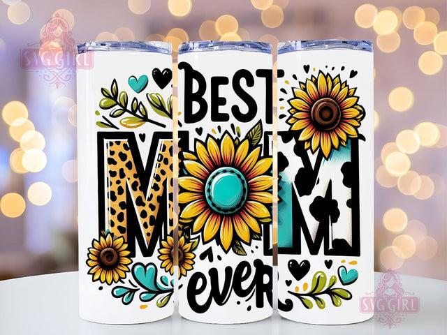 Mother's Day 20oz Tumbler Wrap Sublimation Design, Straight Tapered Tumbler Wrap, Best Mom Ever Tumbler Png, Instant Digital Download Sublimation SvggirlplusArt 