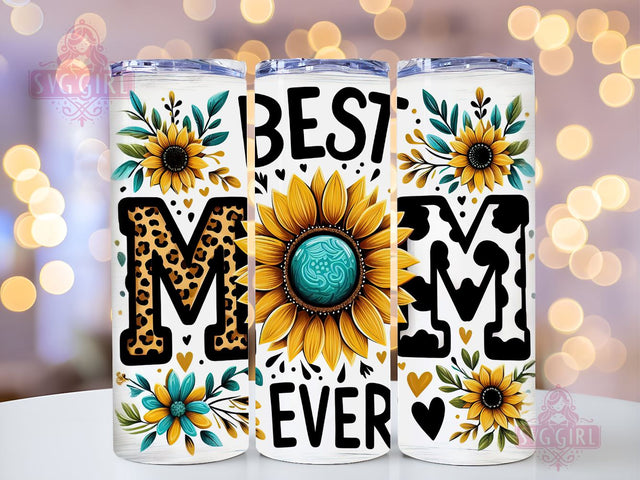 Mother's Day 20oz Tumbler Wrap Sublimation Design, Straight Tapered Tumbler Wrap, Best Mom Ever Tumbler Png, Instant Digital Download Sublimation SvggirlplusArt 
