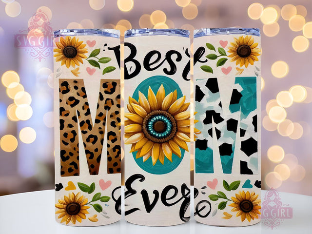 Mother's Day 20oz Tumbler Wrap Sublimation Design, Straight Tapered Tumbler Wrap, Best Mom Ever Tumbler Png, Instant Digital Download Sublimation SvggirlplusArt 