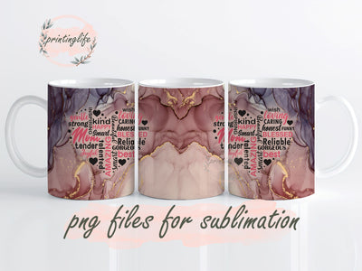 Mothers Day , Alcohol Ink Mug Wrap Design, Instant Digital Design Download Mug Wrap Design, Mug Design PNG Sublimation PrintingLife 