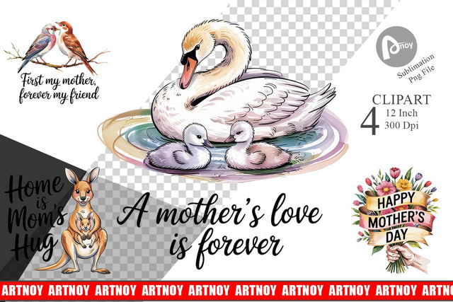 Mother’s Day Animal Clipart Sublimation artnoy 