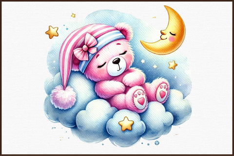 Mothers Day & Baby Girl Teddy Clipart Sublimation designartist 