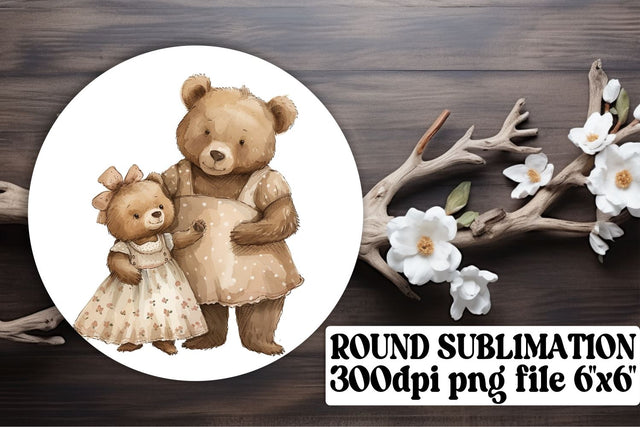 Mother's Day Bear Keychain Sublimation Sublimation afrosvg 