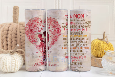 Mothers Day Birthday Christmas Valentines for Best Women Grandma From Daughter 20 oz Skinny Tumbler Sublimation Sublimation BouDesign 
