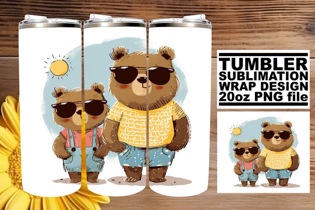 Mother's Day Blessings Mama Bear Sublimation Cup Wrap - Celebrate Mom's Love Sublimation afrosvg 