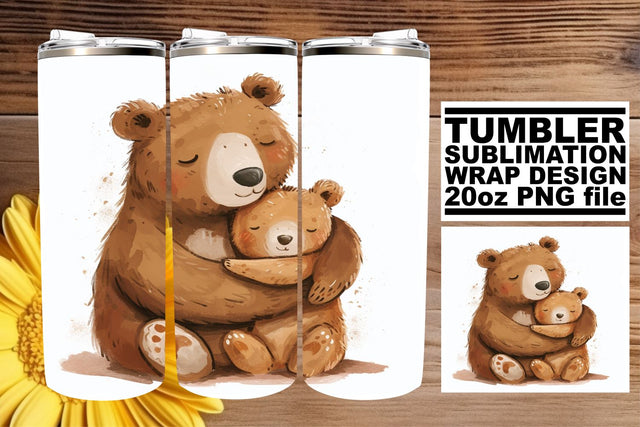 Mother's Day Blessings Mama Bear Sublimation Tumbler Art - Capture Mom's Love in Every Sip Sublimation afrosvg 