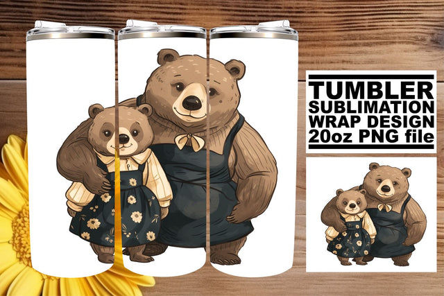 Mother's Day Blessings Mama Bear Sublimation Tumbler Art - Honor Mom's Kindness Sublimation afrosvg 