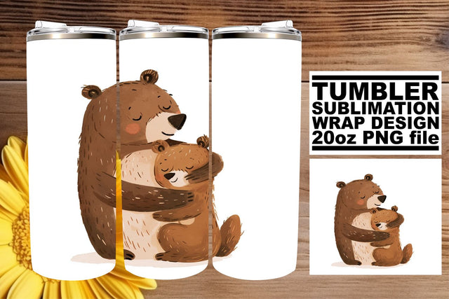 Mother's Day Blessings Mama Bear Sublimation Tumbler Art - Mom's Love Knows No Bounds Sublimation afrosvg 