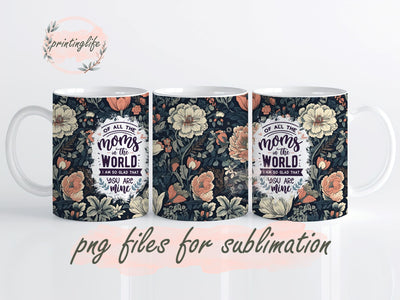 Mother's Day Breath Dragonfly Mug Wrap Design, Instant Digital Design Download Mug Wrap Design, Mug Design PNG Sublimation PrintingLife 