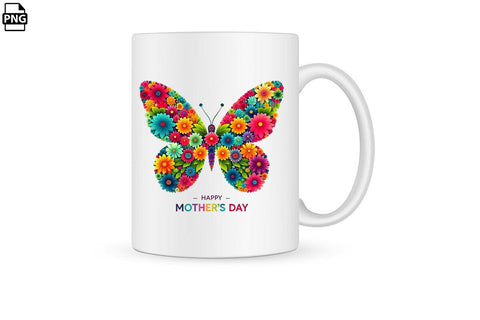 Mother's Day Butterfly Flowery Wings Clipart Printable File Sublimation Creativedesigntee 
