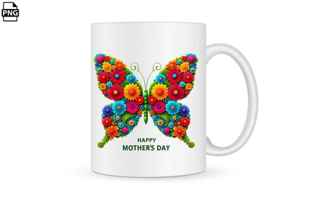 Mother's Day Butterfly Flowery Wings PNG Printable File Sublimation Creativedesigntee 