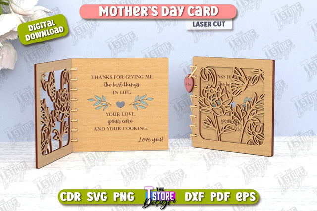Mother's Day Card | Gift Idea | Greeting Card | Photo Frame | CNC File SVG Fly Design 