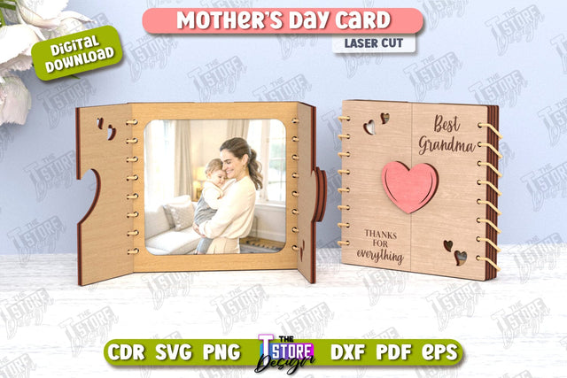 Mother's Day Card | Gift Idea | Greeting Card | Photo Frame | CNC File SVG Fly Design 