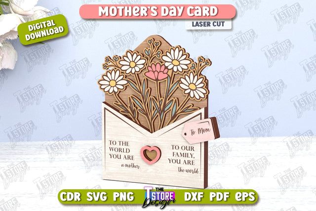 Mother's Day Card | Gift Idea | Greeting Card | Photo Frame | CNC File SVG Fly Design 