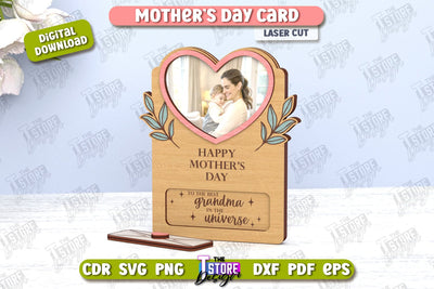Mother's Day Card | Gift Idea | Greeting Card | Photo Frame | CNC File SVG The T Store Design 
